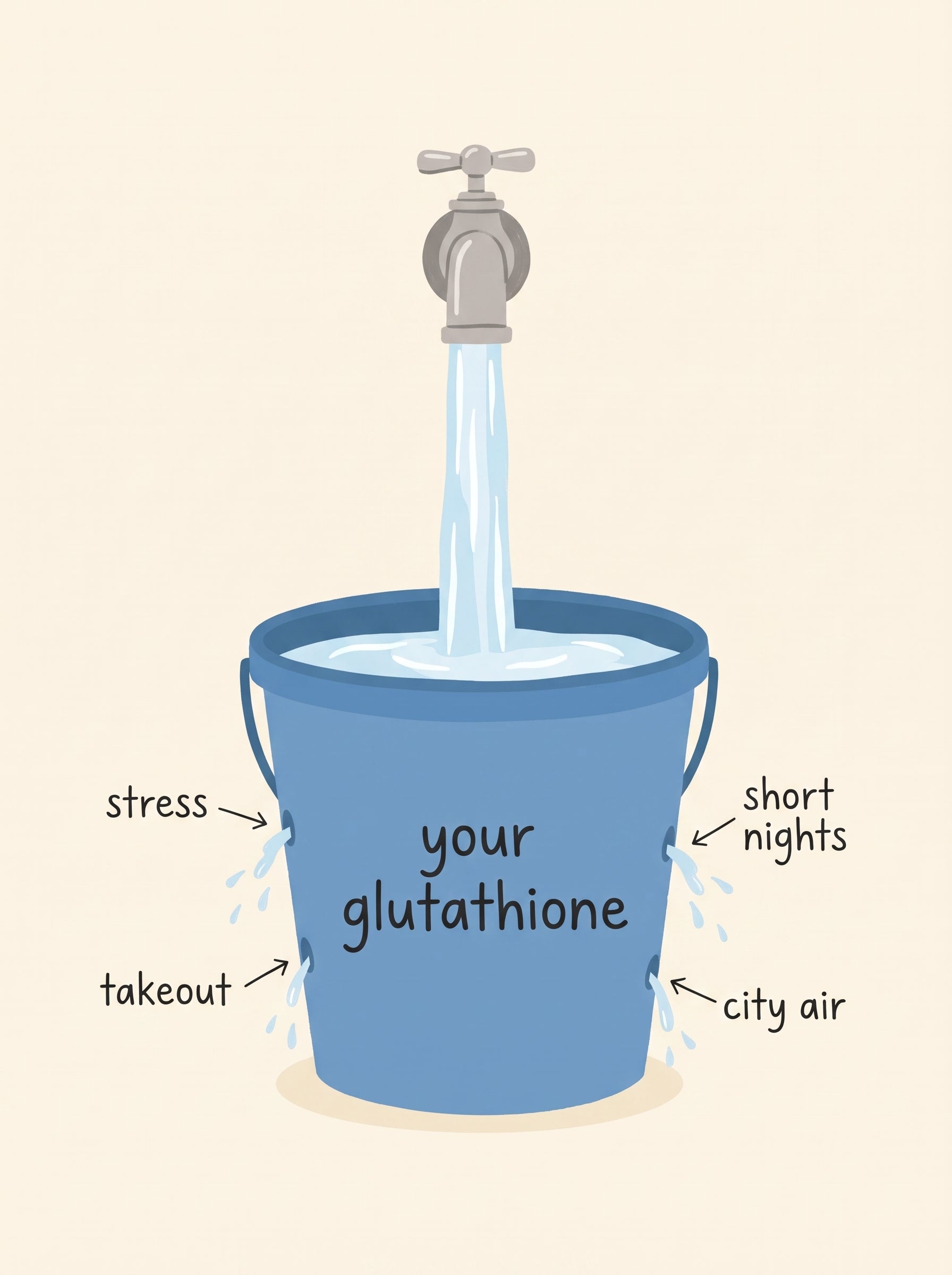 A bucket filling from a tap while it drains