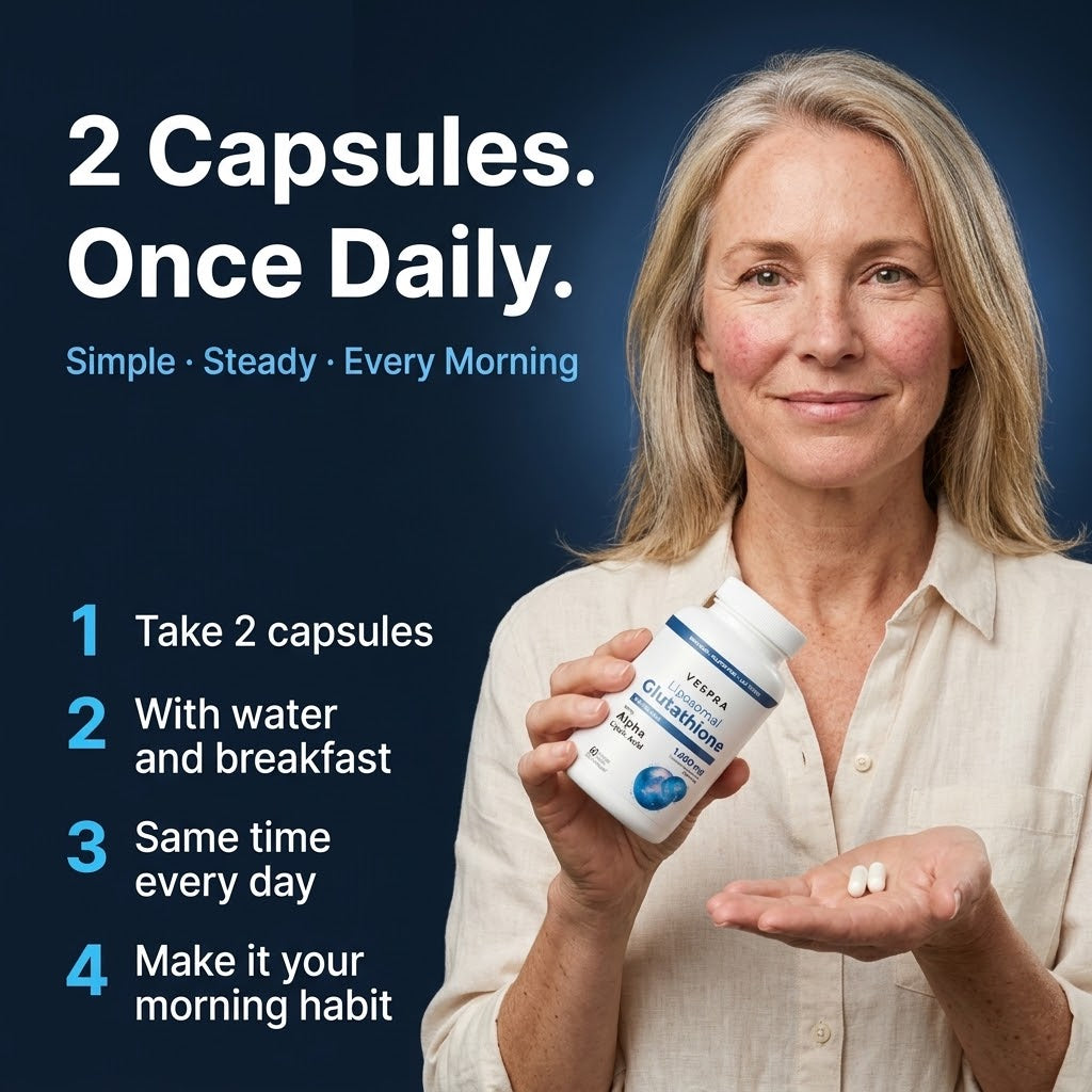 How to take Vespra, 2 capsules once daily