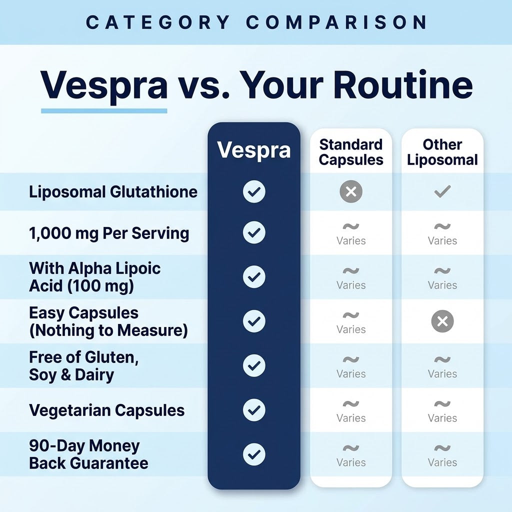 Vespra vs standard capsules and other liposomal